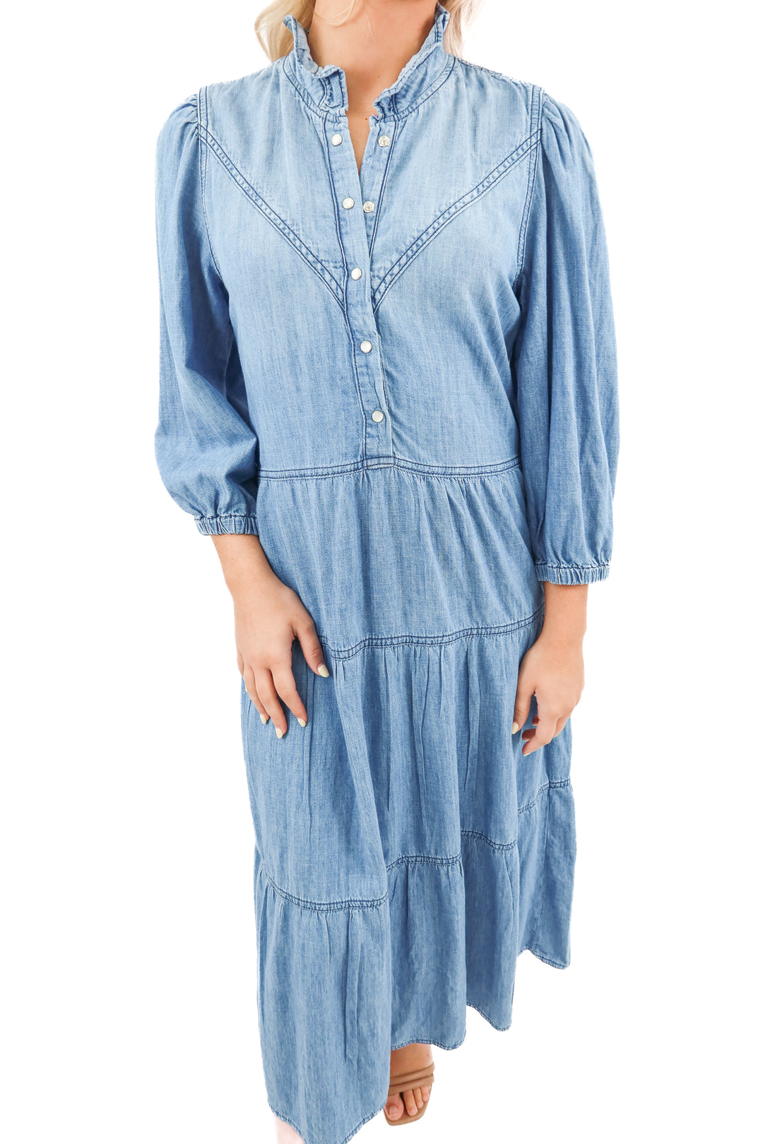 ba&sh Willow Chambray Midi Dress (S; retail $285)