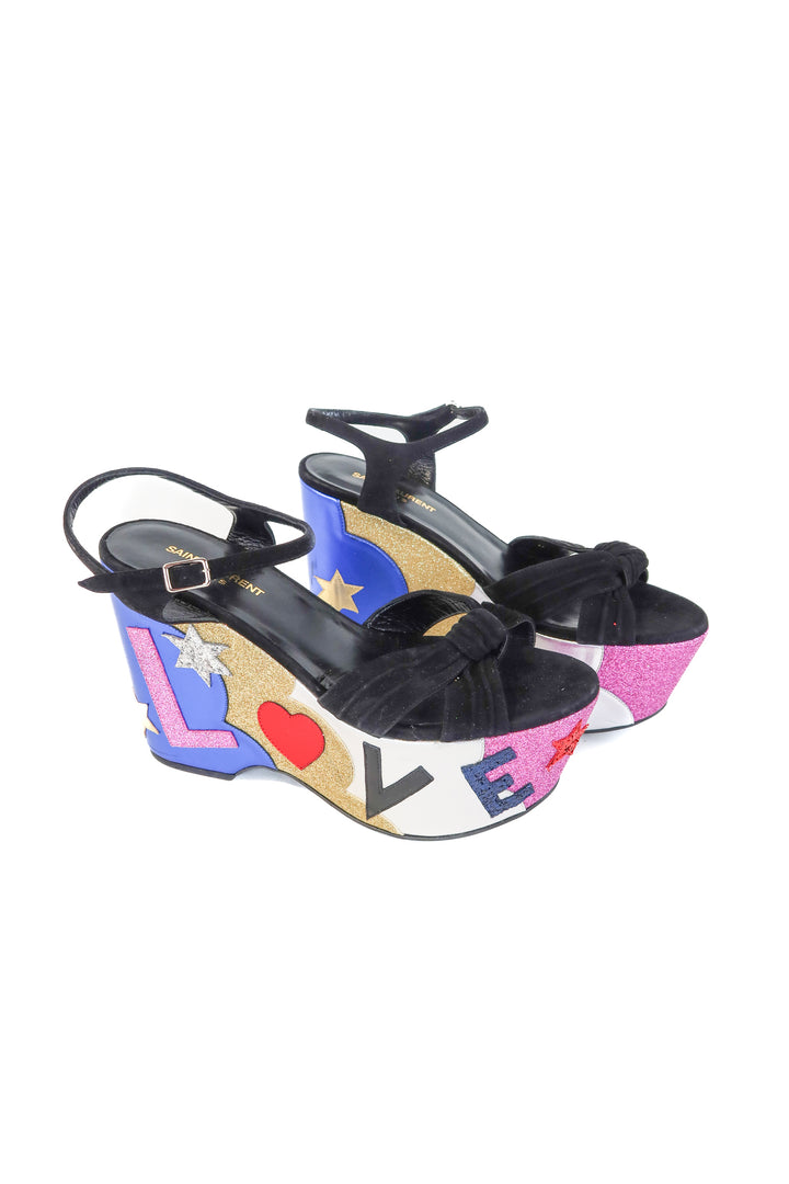 saint laurent platform love sandals (40/ US 9; retail $1,190)