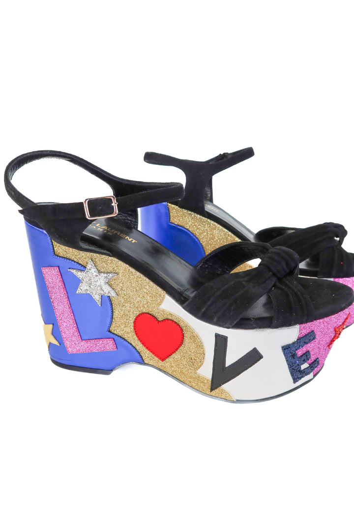 saint laurent platform love sandals (40/ US 9; retail $1,190)