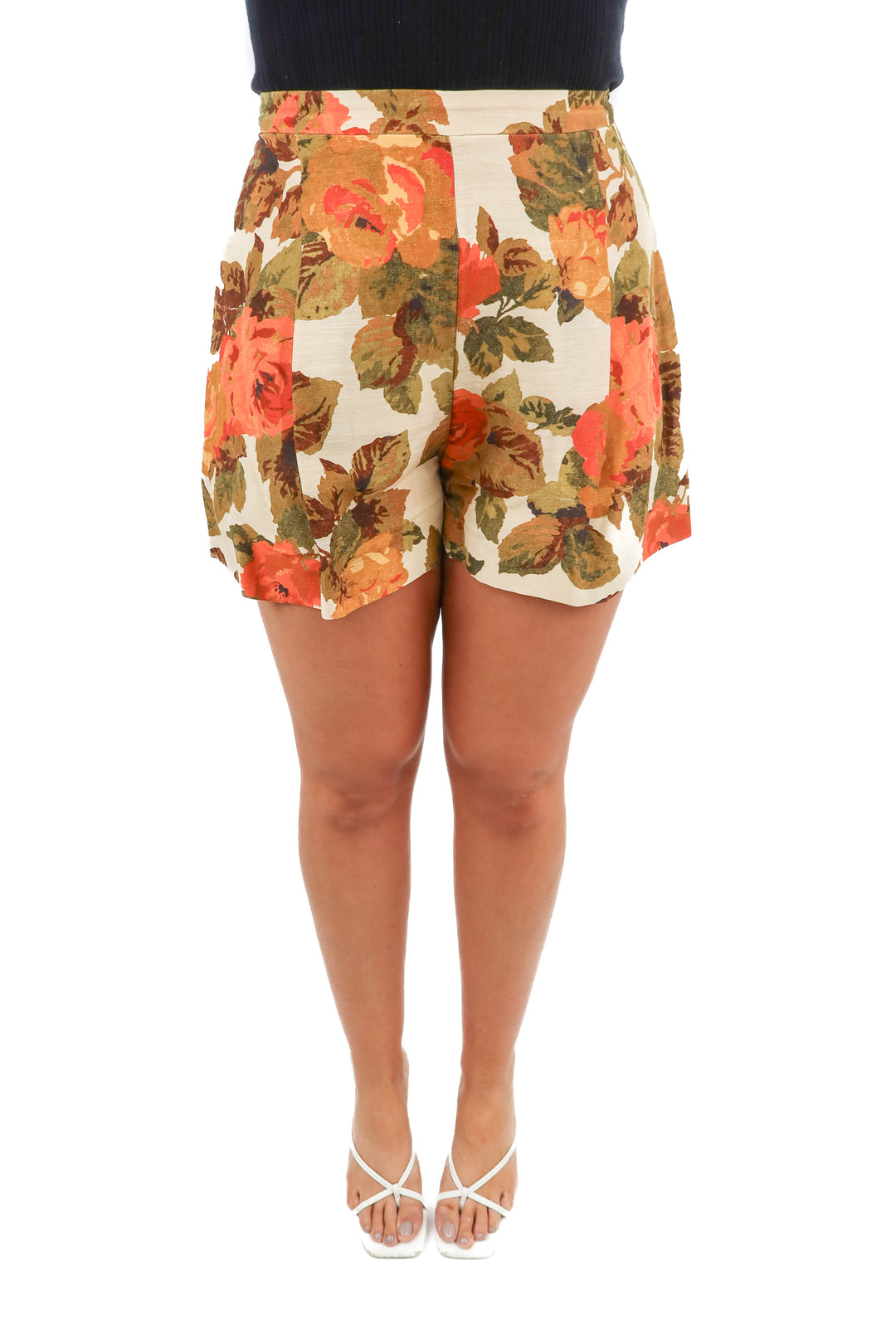 sezane brown floral shorts NWT (8; retail $95)