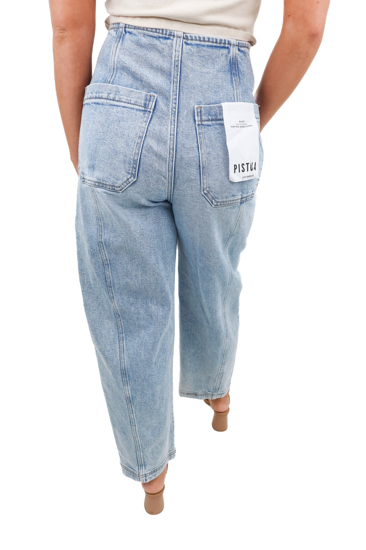 pistola light wash front seam jeans NWT (26; retail $198)