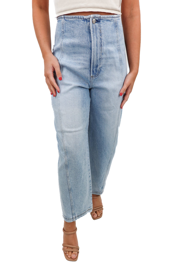 pistola light wash front seam jeans NWT (26; retail $198)