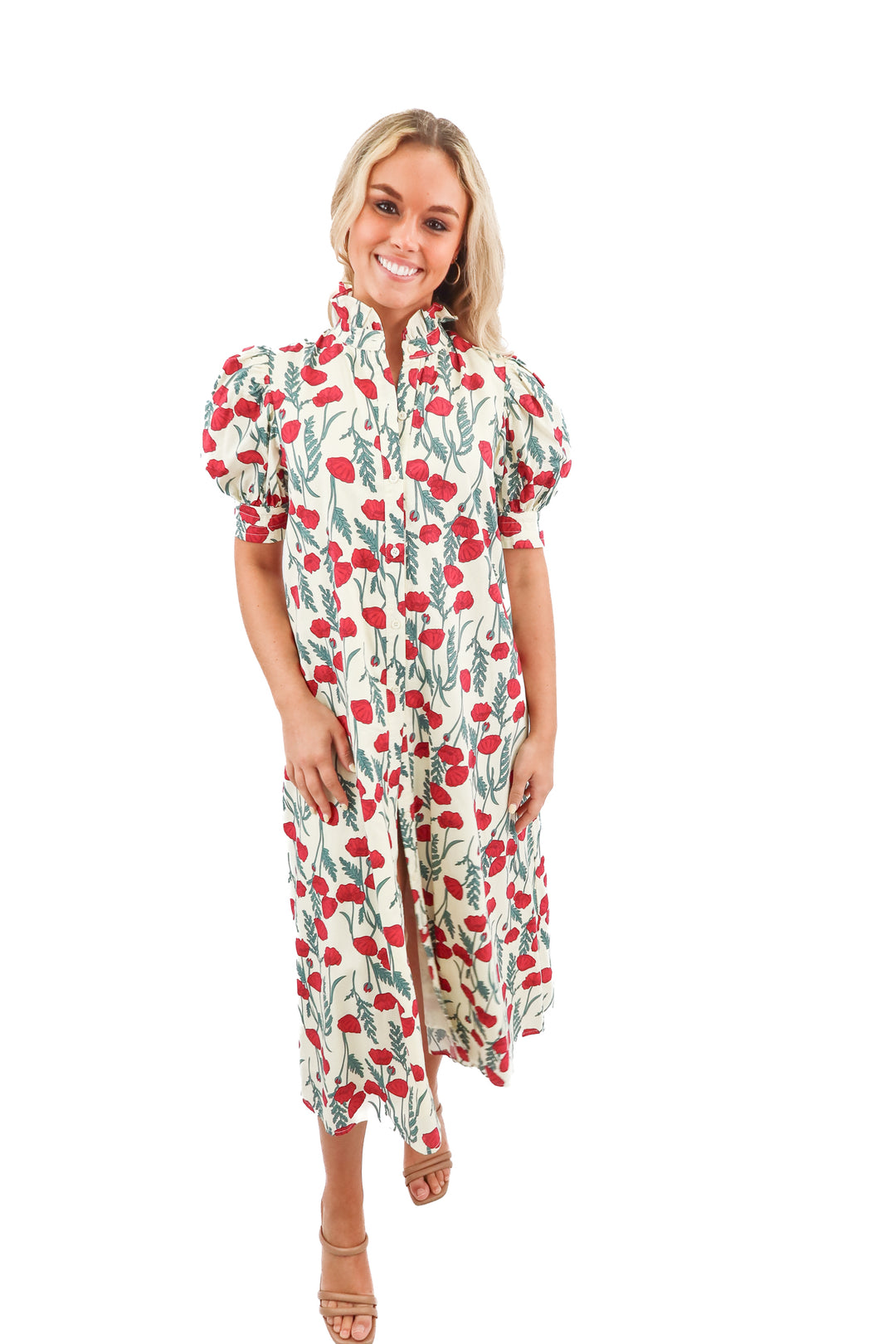 Hyacinth House Amaryllis Cream Floral Maxi Dress (XS; retail $158)