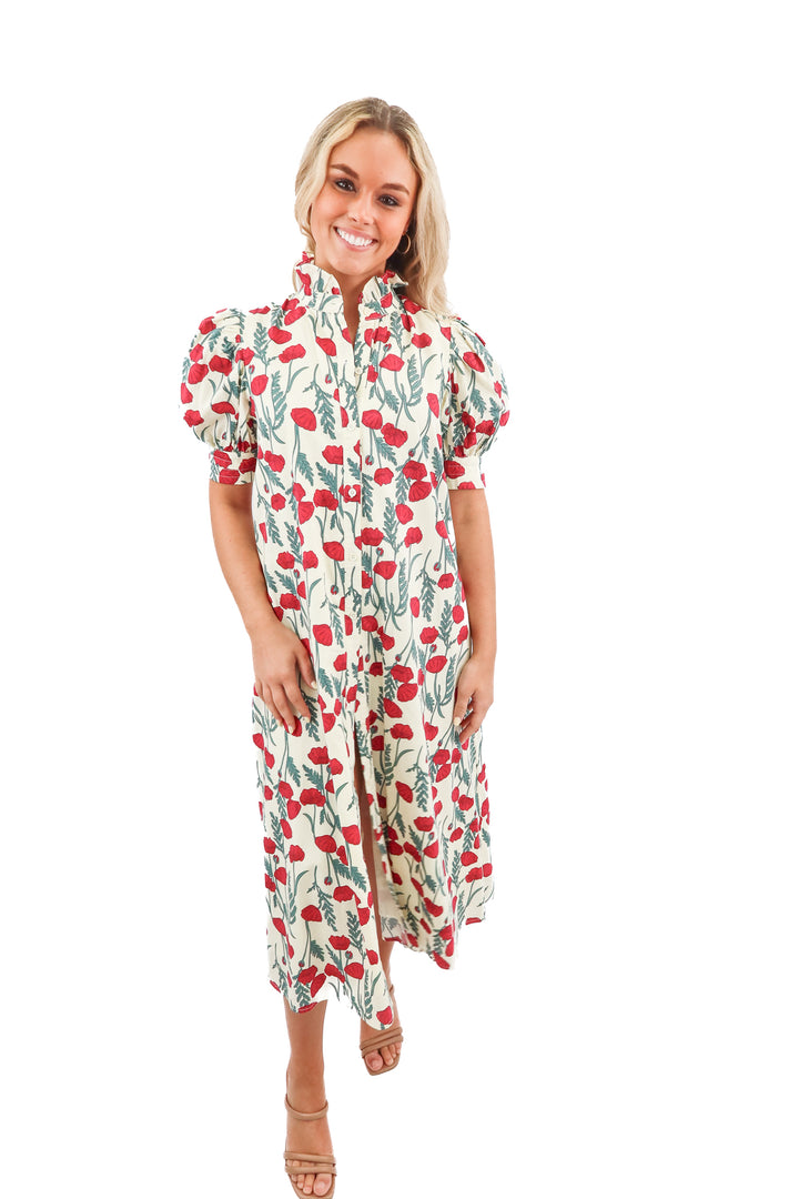 Hyacinth House Amaryllis Cream Floral Maxi Dress (XS; retail $158)
