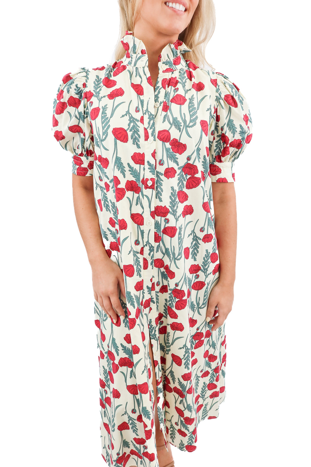 Hyacinth House Amaryllis Cream Floral Maxi Dress (XS; retail $158)