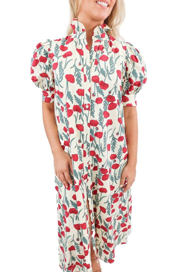 Hyacinth House Amaryllis Cream Floral Maxi Dress (XS; retail $158)