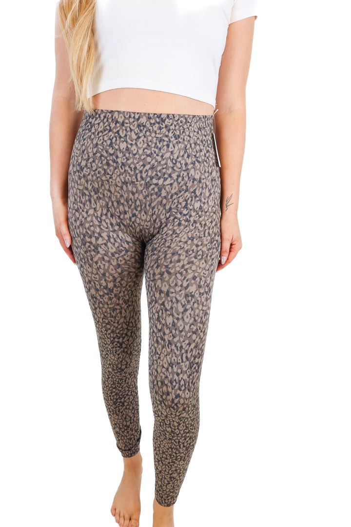spanx brown cheetah leggings (L; retail $98)