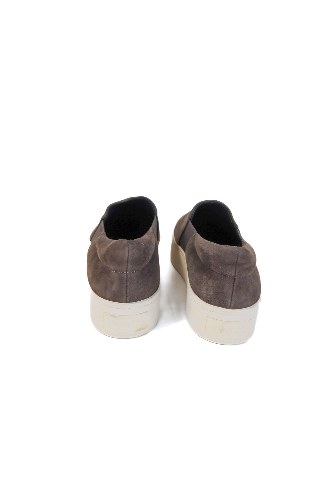 vince grey suede platform slip ons (8.5; retail $250)