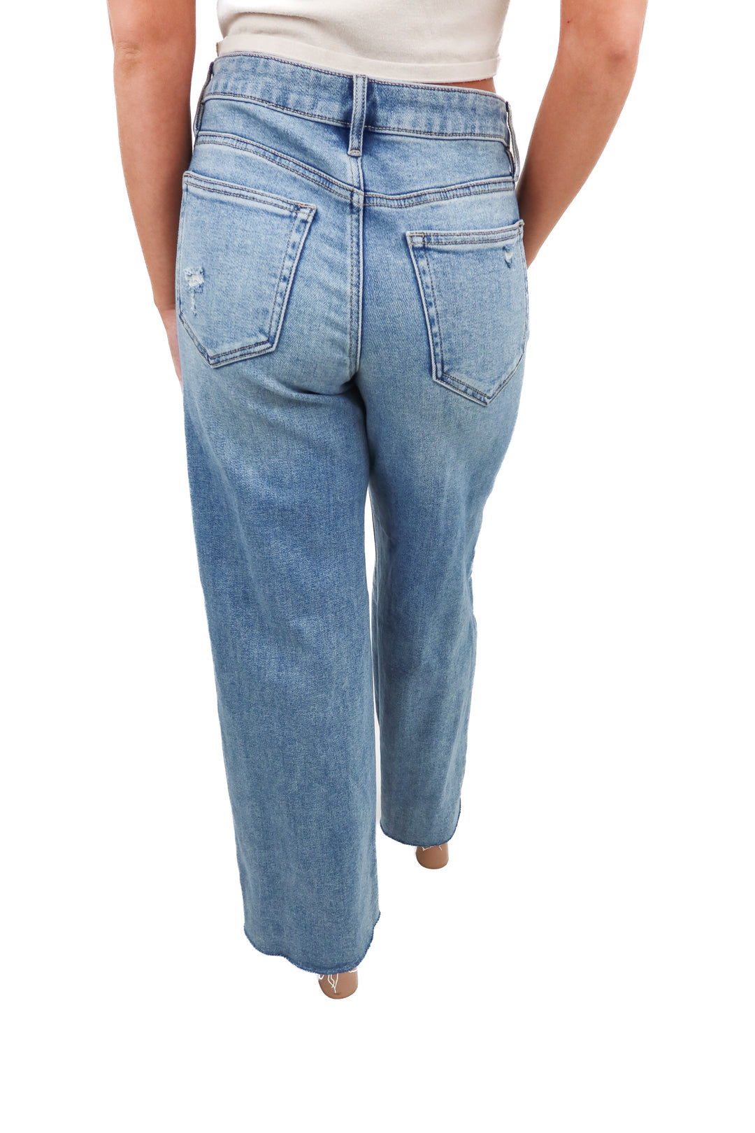 vici light acid wash distressed jeans (27; retail $74)