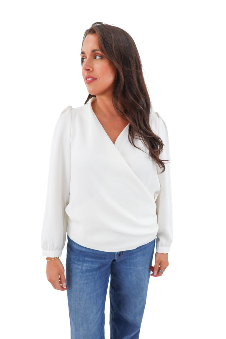 sezane cream long sleeve crepe top (40)