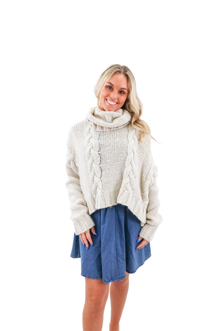 lovestitch cream chunky sweater (s; retail $80)
