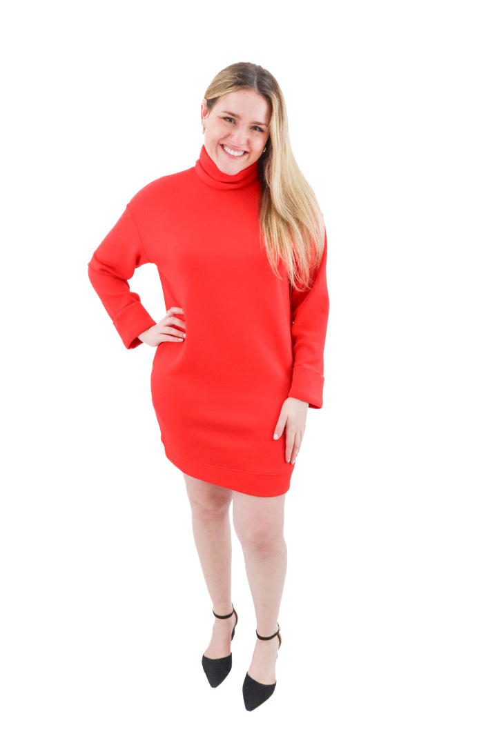 spanx airessentials red turtleneck dress nwt (m; retail $138)