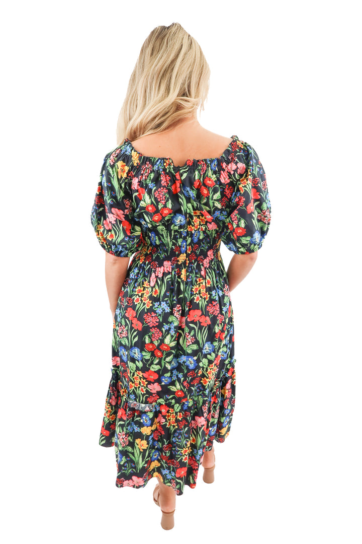 Cara Cara Black Floral Dress (XS; retail $525)