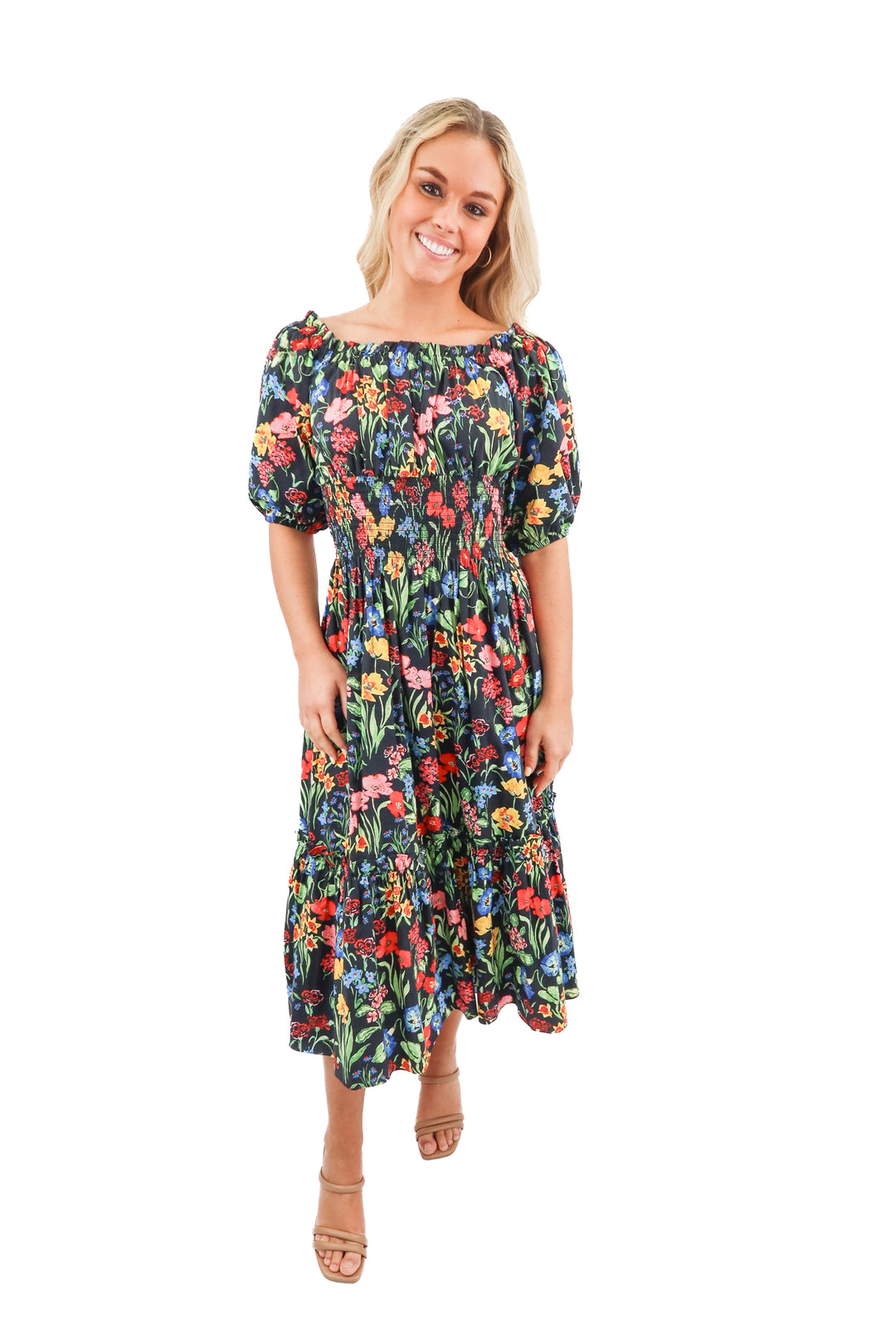 Cara Cara Black Floral Dress (XS; retail $525)