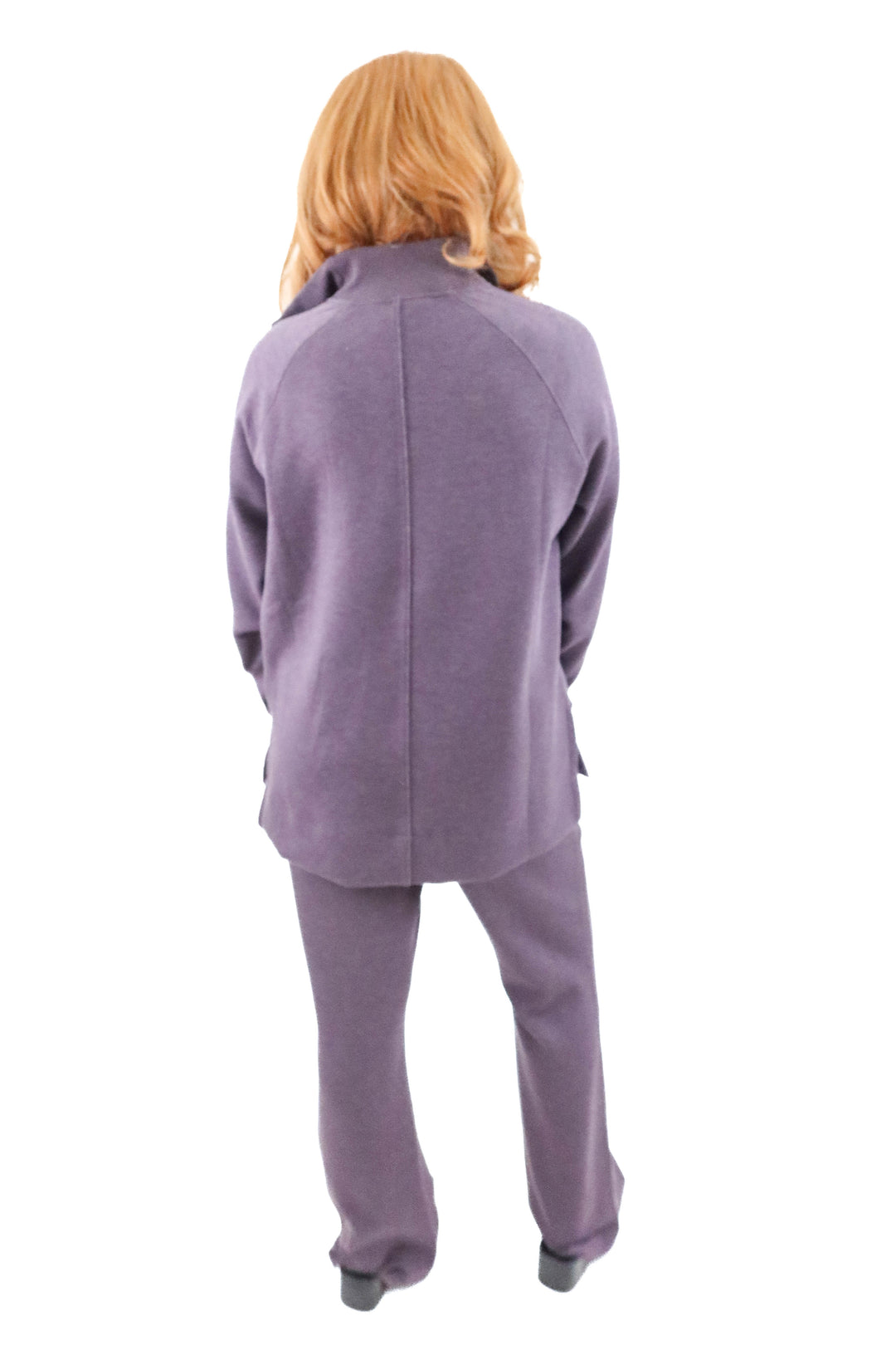 spanx airessentials purple pullover and pants set (m; retail $228)
