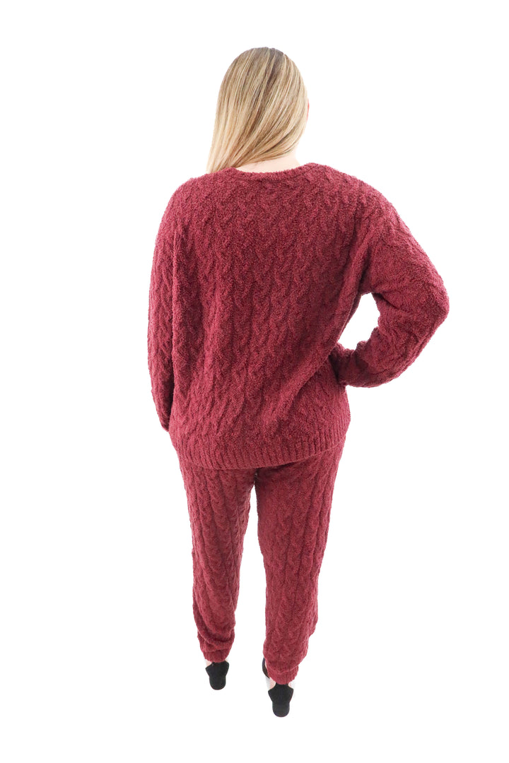 splendid maroon fuzzy pj set nwt (l; retail $118)