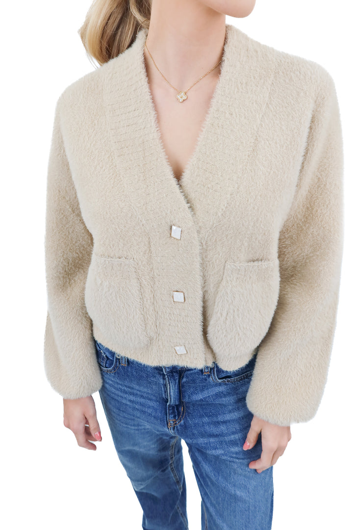 Vici beige super soft brushed blend cardigan NWT (S)