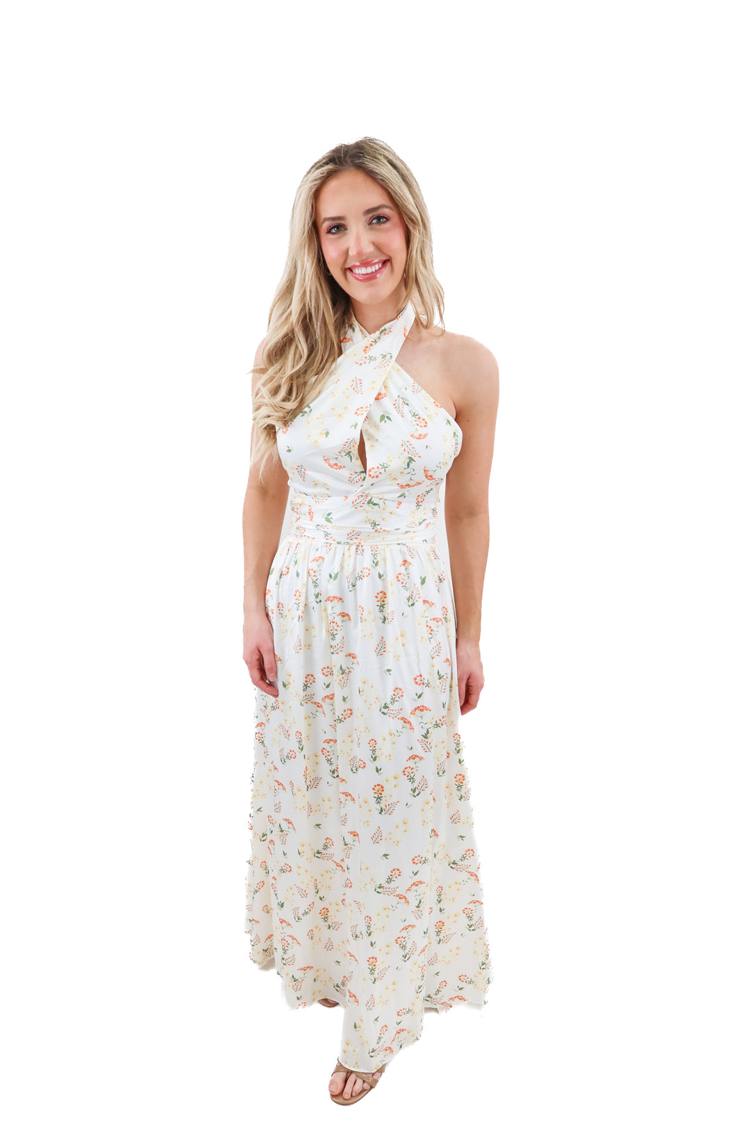Petal + Pup floral halter maxi NWT (S)