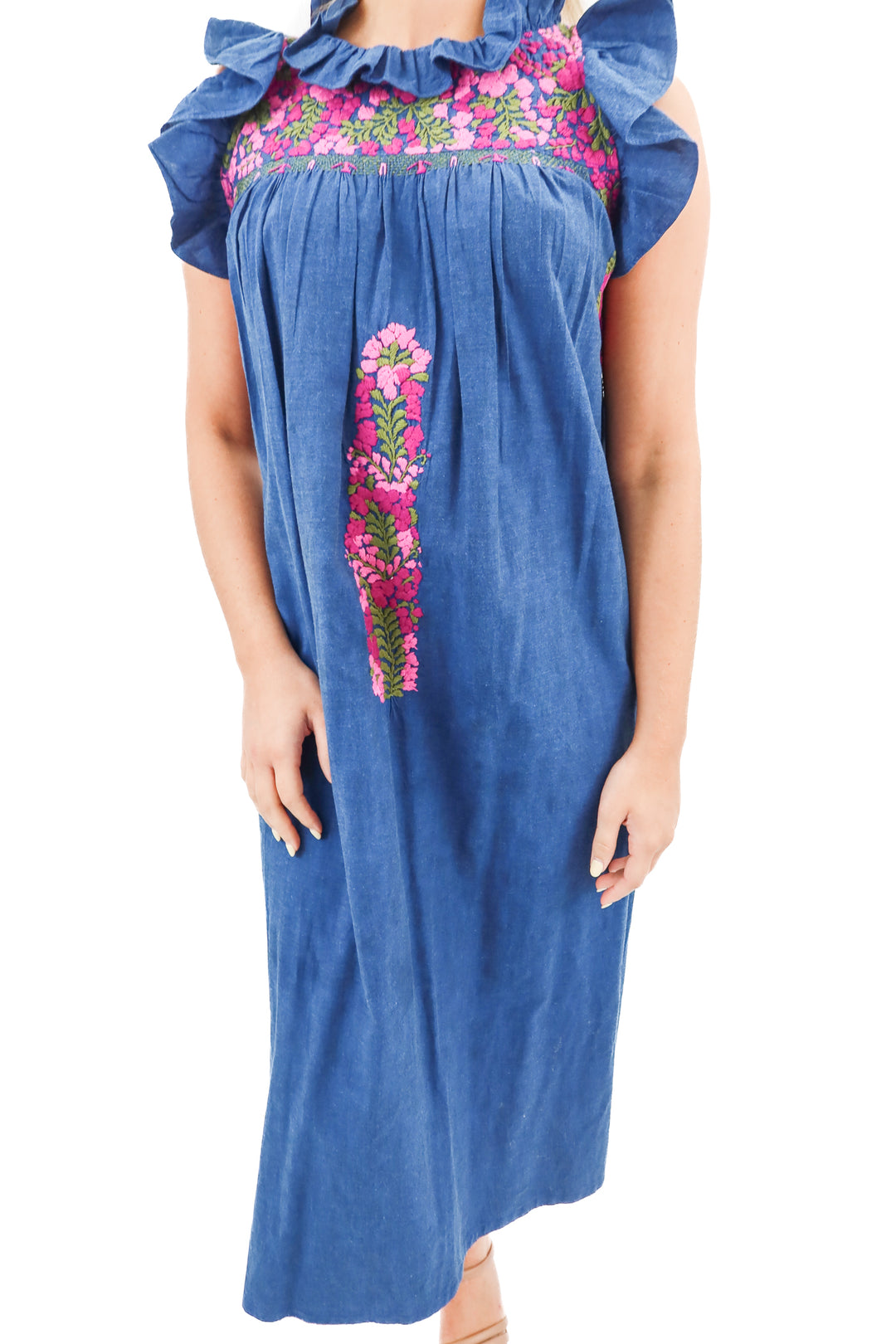 Mi Golondrina blue floral maxi dress (XS; retail $495)