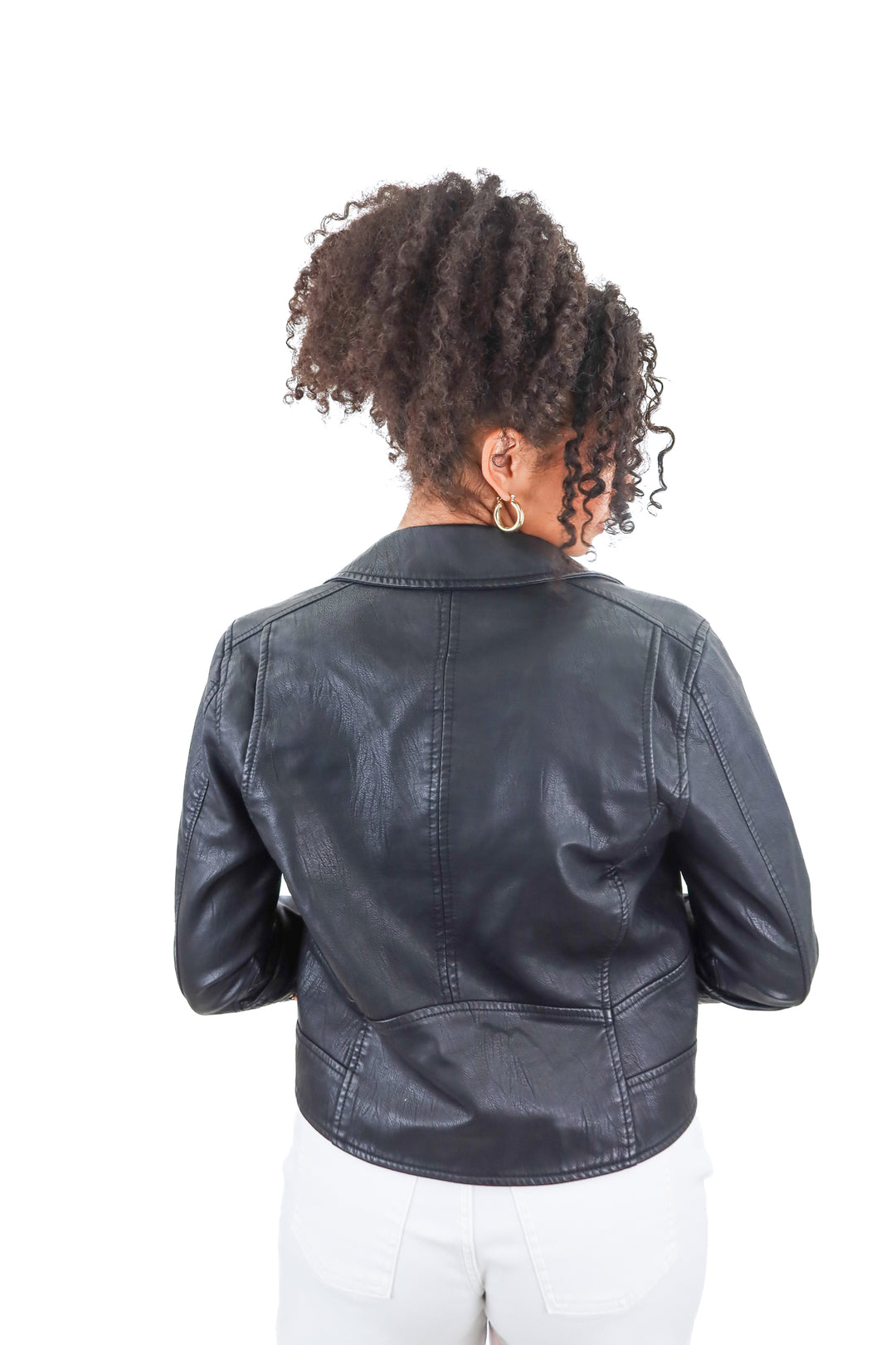 BlankNYC black vegan leather moto jacket (S)