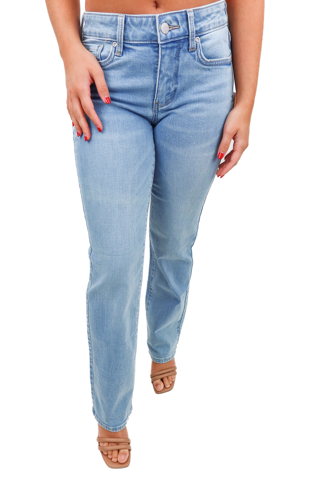 NYDJ lightwash "Marilyn" straight jeans (retail $139)