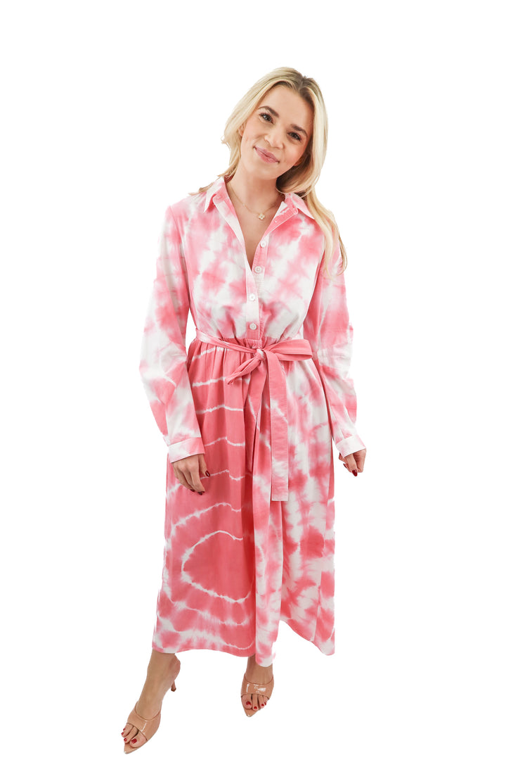 Banjanan pink tie dye maxi dress (S; retail $365)