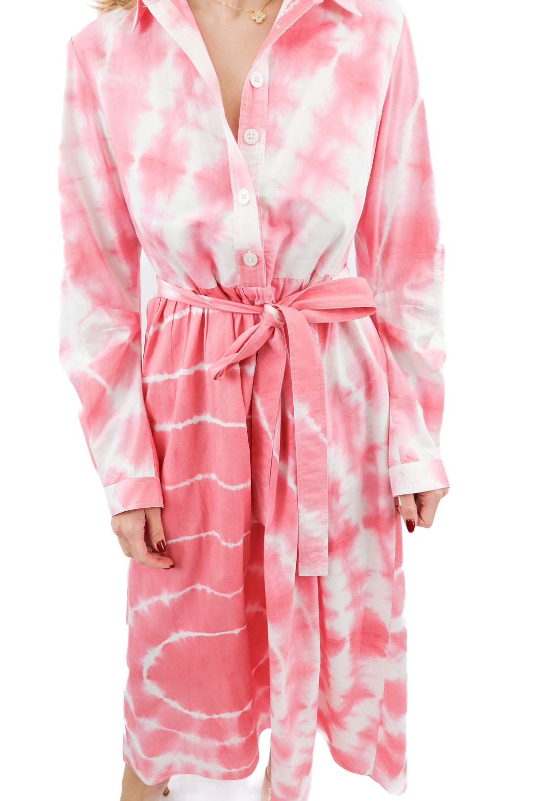 Banjanan pink tie dye maxi dress (S; retail $365)