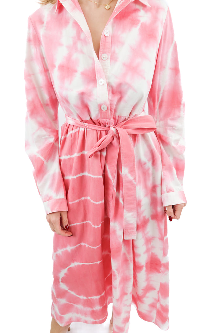 Banjanan pink tie dye maxi dress (S; retail $365)