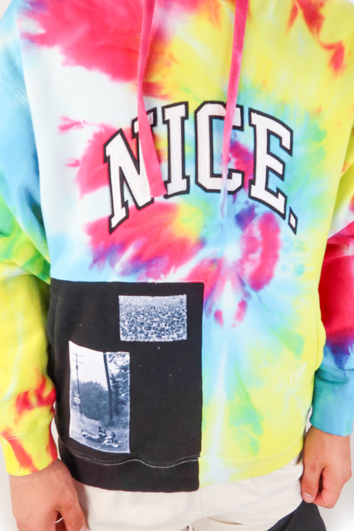 woodstock nice kicks tie dye hoodie (XL)