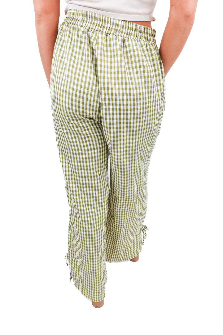 Green gingham pants (M)