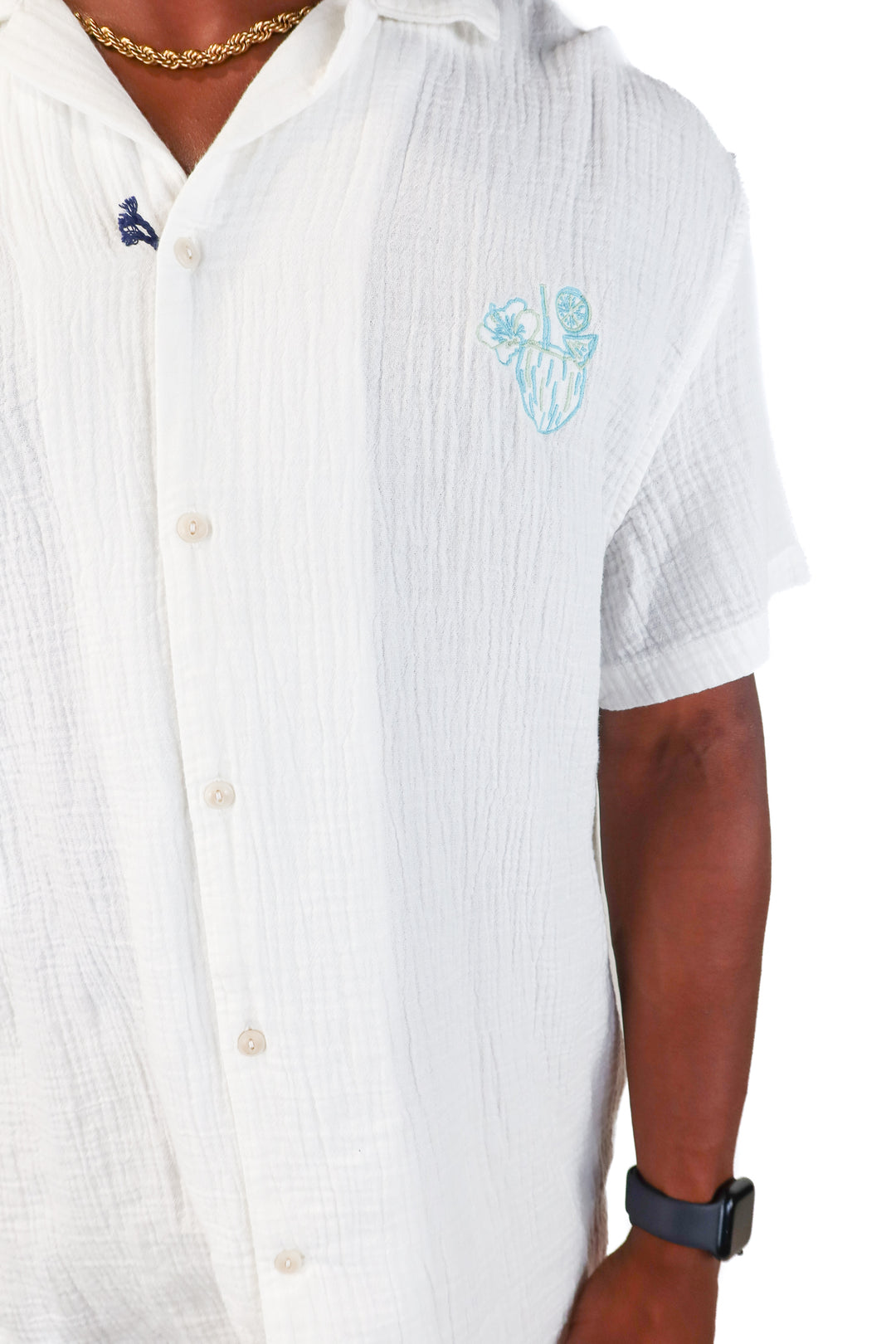 SOLD: chubbies white gauze top NWT (xl)