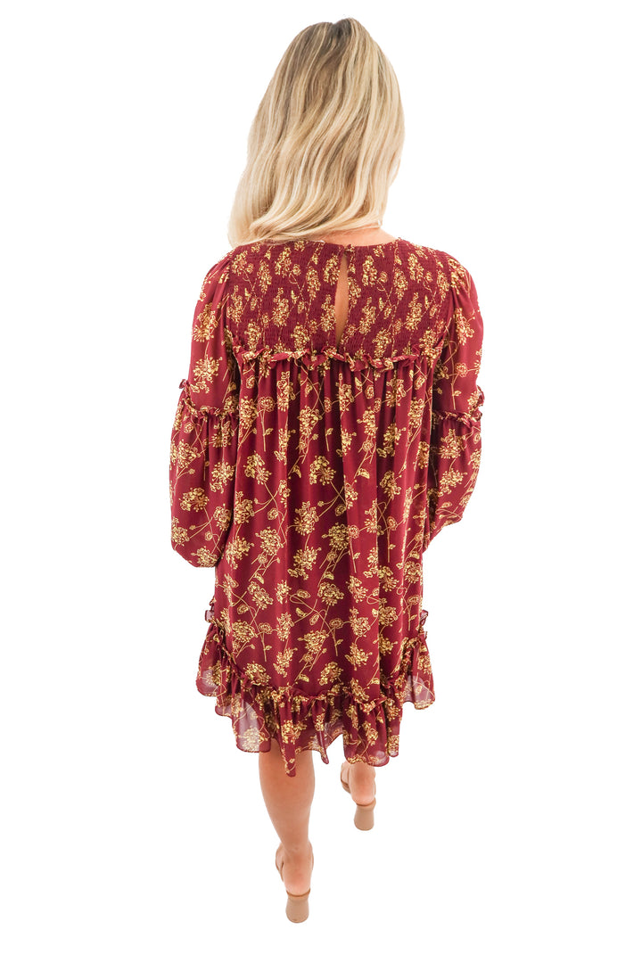 cinq a sept maroon floral mini dress (2; retail $395)
