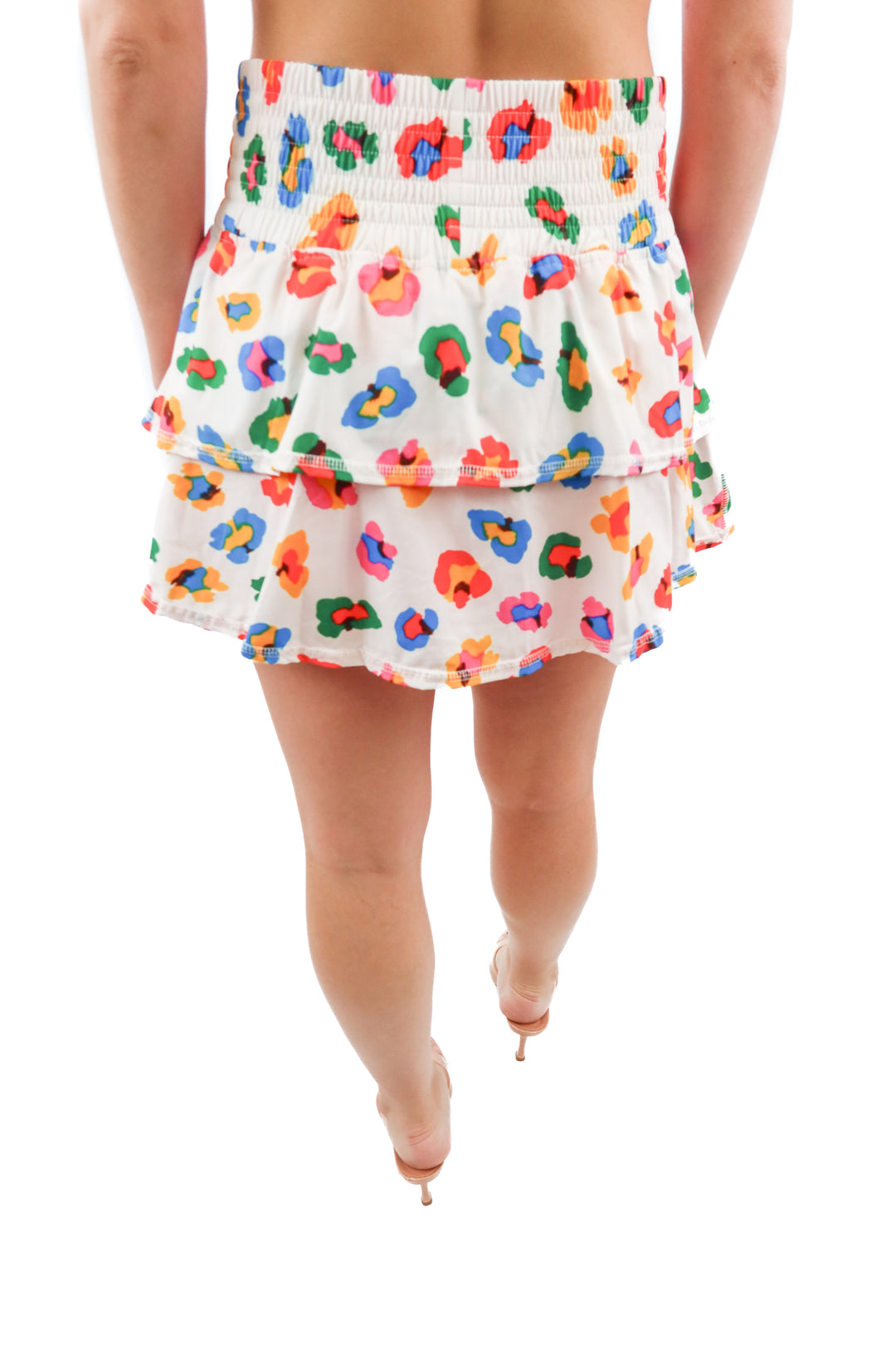 The Bubble multicolor animal print active skort (M; retail $169.99)