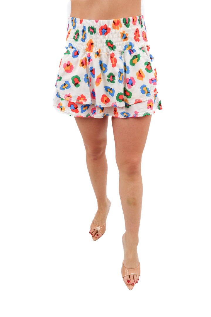 The Bubble multicolor animal print active skort (M; retail $169.99)