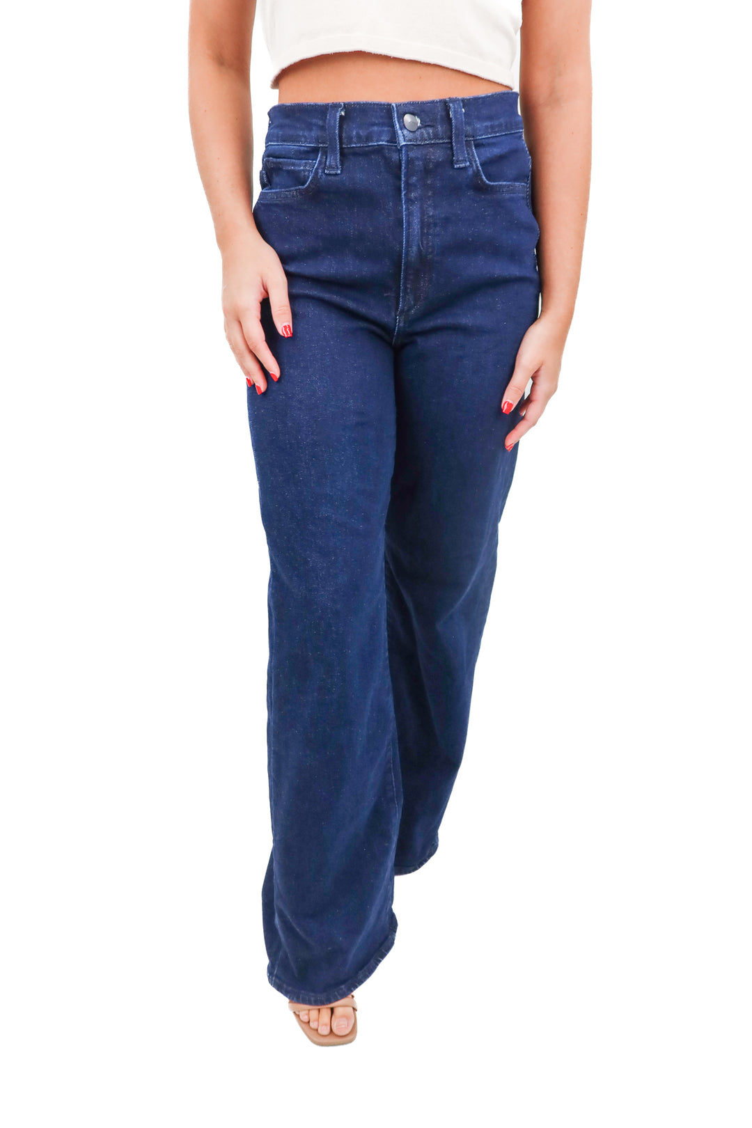 Joe's The Mia dark wash wide leg jeans (27; retail $198)