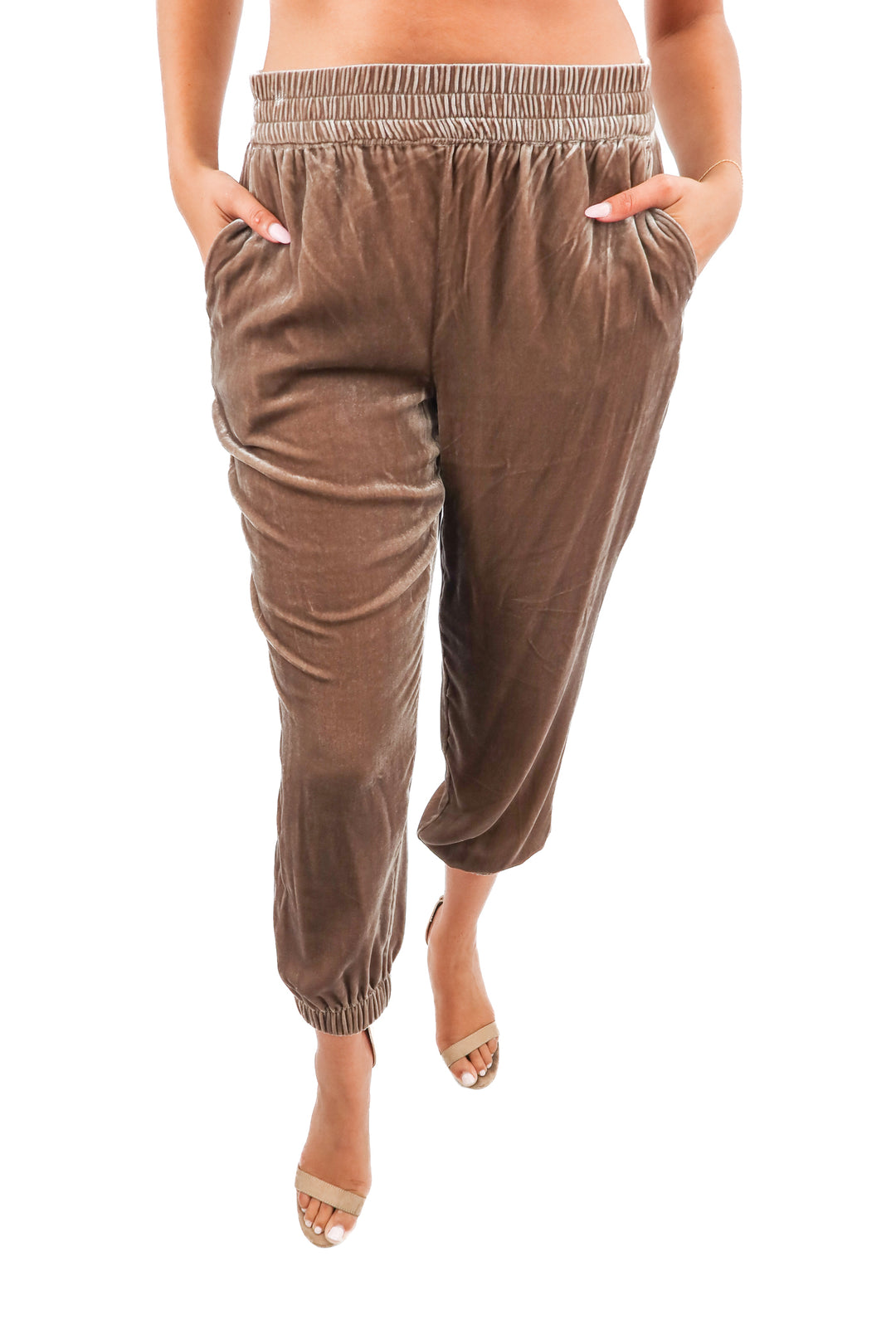 BR brown velour joggers (M)
