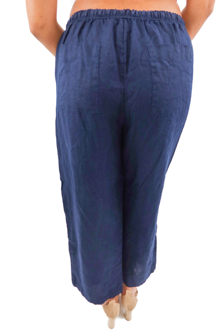 j. crew navy blue linen pants (M; retail $98)