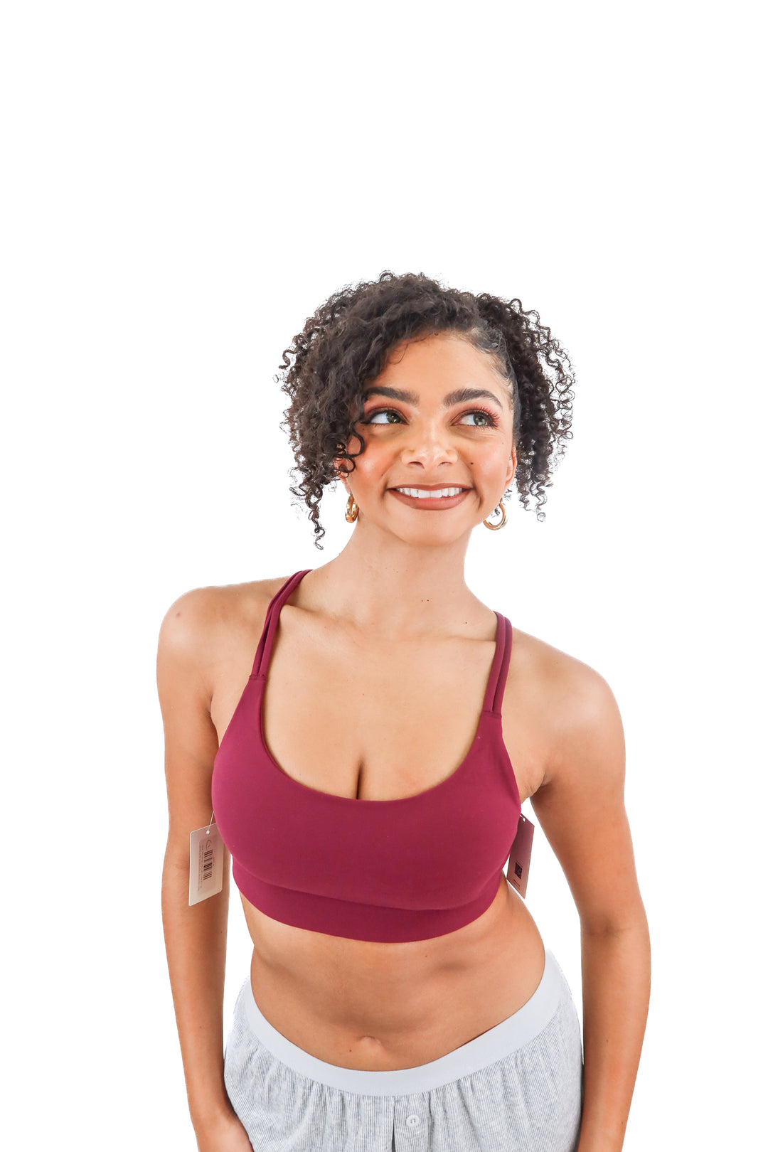 Spanx maroon two strap racerback sports bra (M; retail $78)
