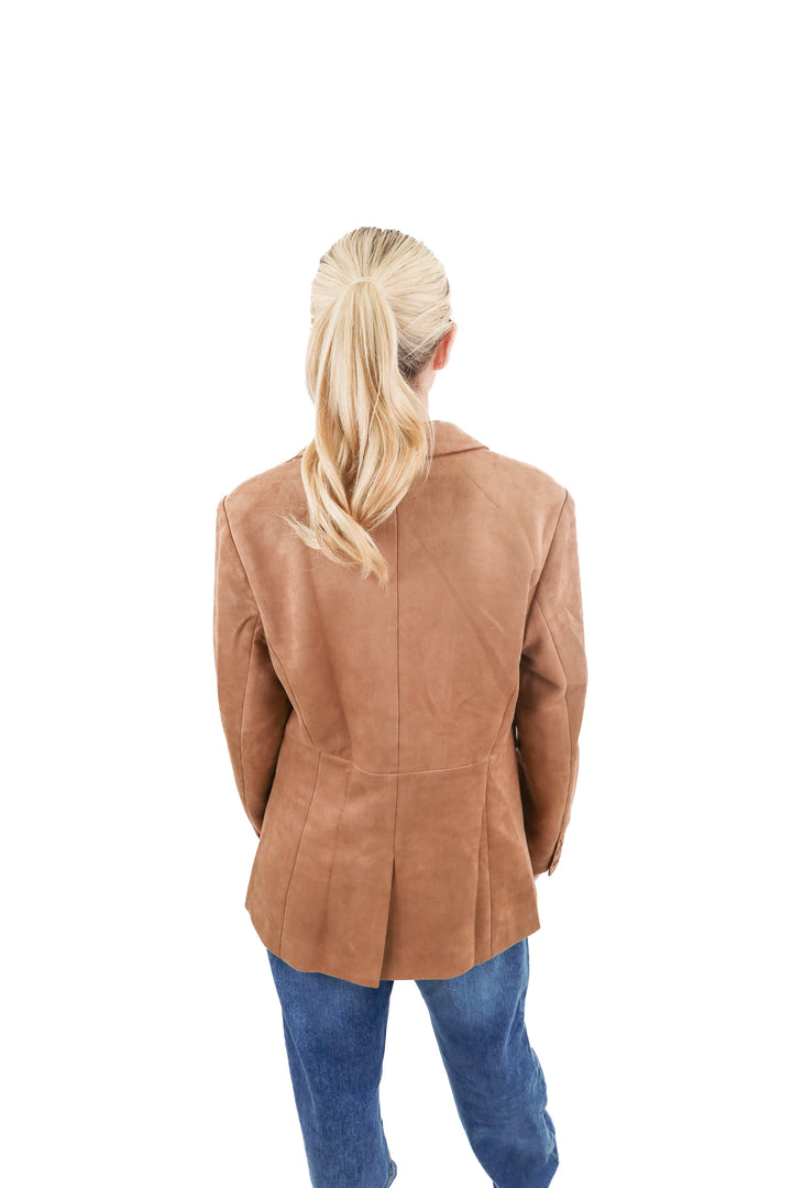 Vici brown oversize faux suede blazer (S)