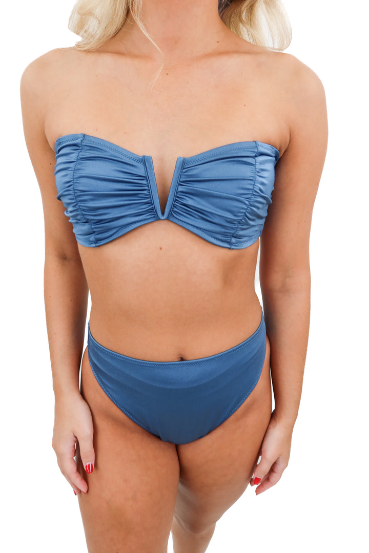 Shade & Shore blue metallic bikini set (S)