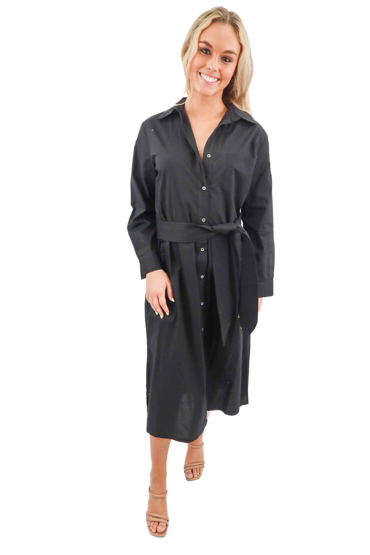 Tuckernuck black belted maxi dress (S)