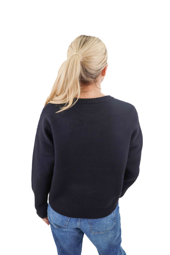 Vici black espresso martini knit sweater (retail $74)