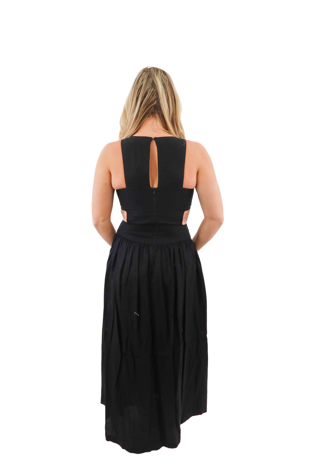 dress to black linen maxi dress (S)