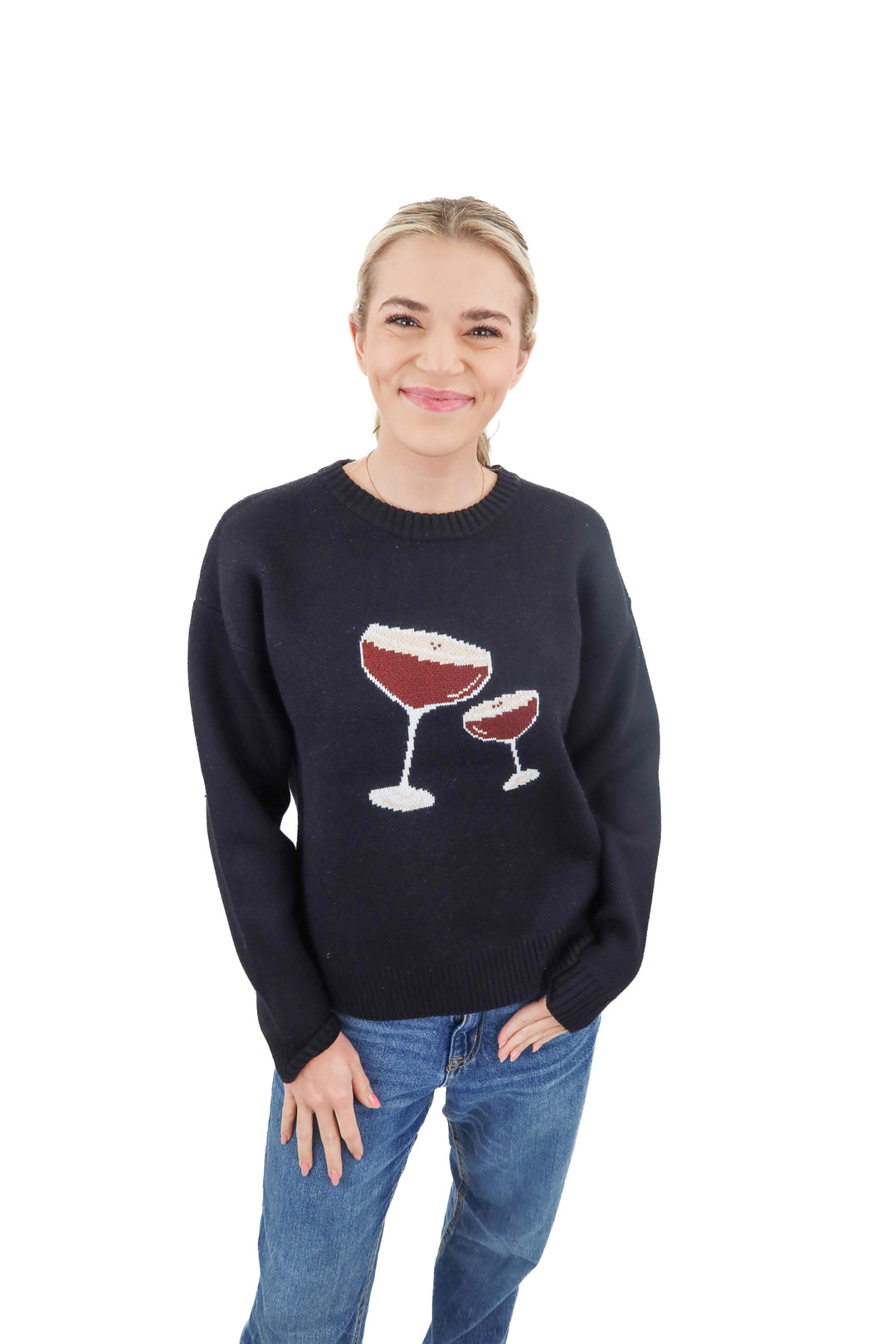 Vici black espresso martini knit sweater (retail $74)