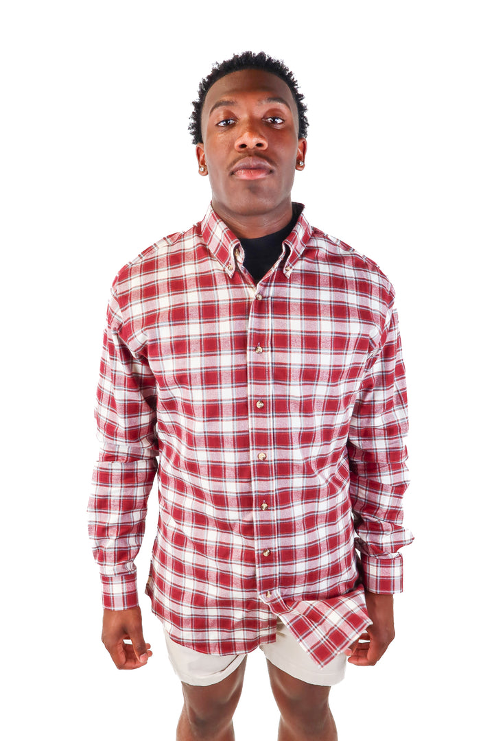 thomas mason maroon flannel (xxl*)