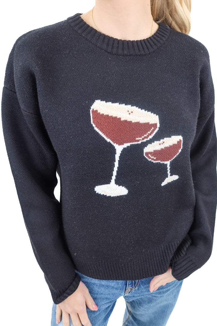 Vici black espresso martini knit sweater (retail $74)