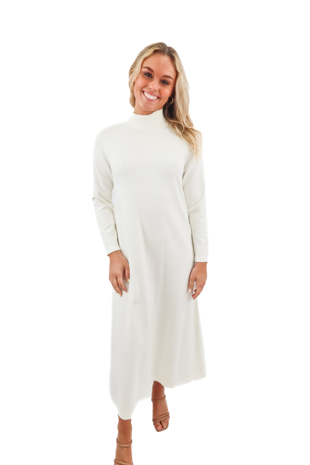 Tuckernuck cream mockneck sweater dress (S)