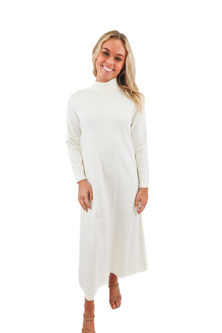 Tuckernuck cream mockneck sweater dress (S)