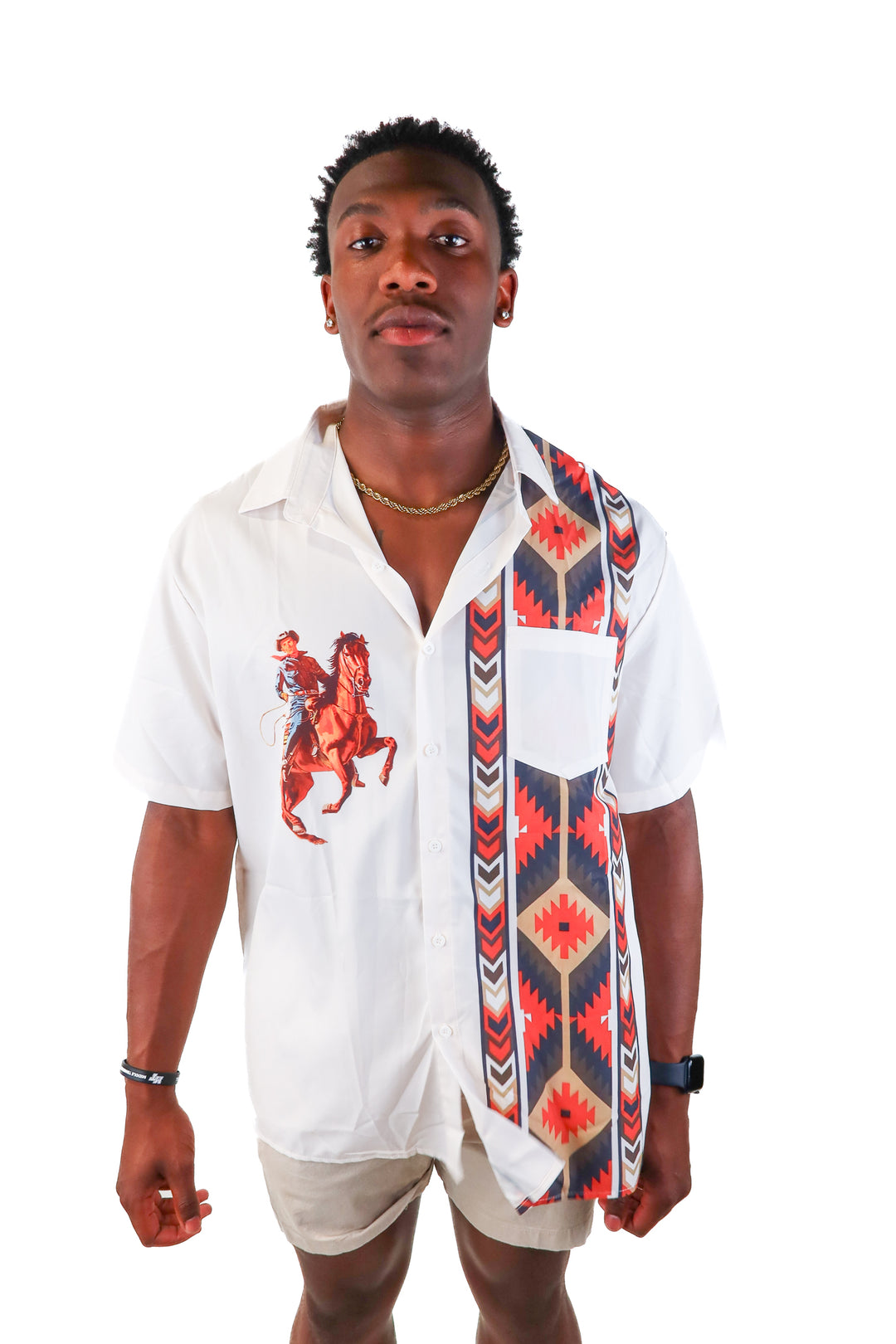 catch the waves western button up top (xl)