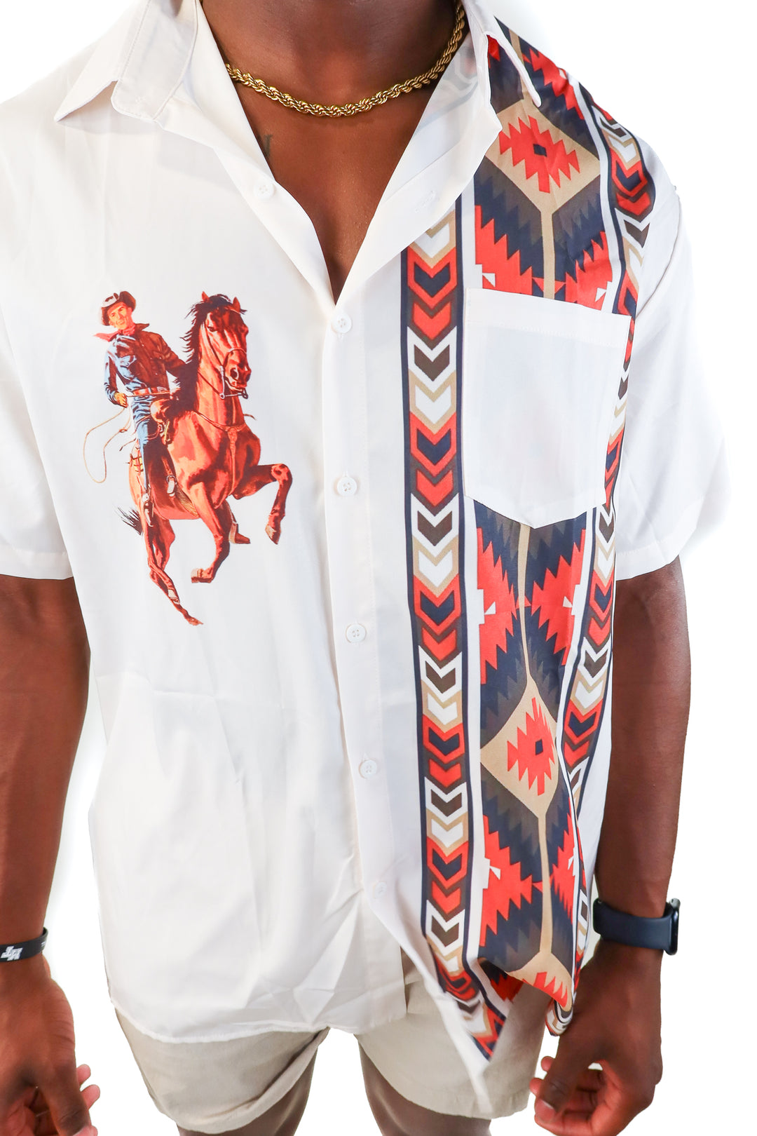 catch the waves western button up top (xl)